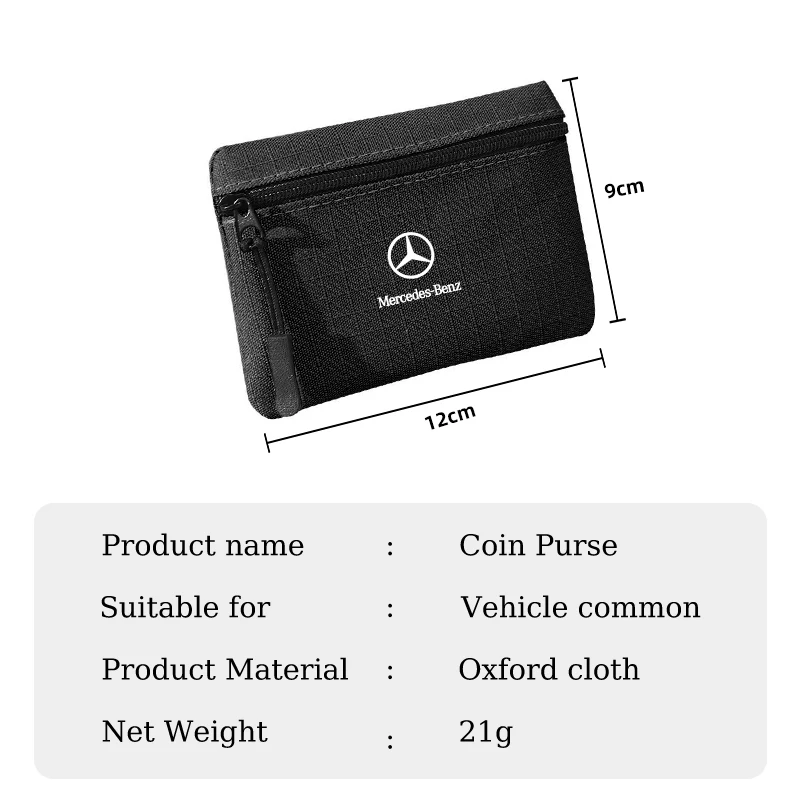 Bank ID Card Wallet Mini Zipper Men Women Coin Purse Key Bag Organizer For Mercedes Benz AMG A C E S V Class W204 W177 C180 C300