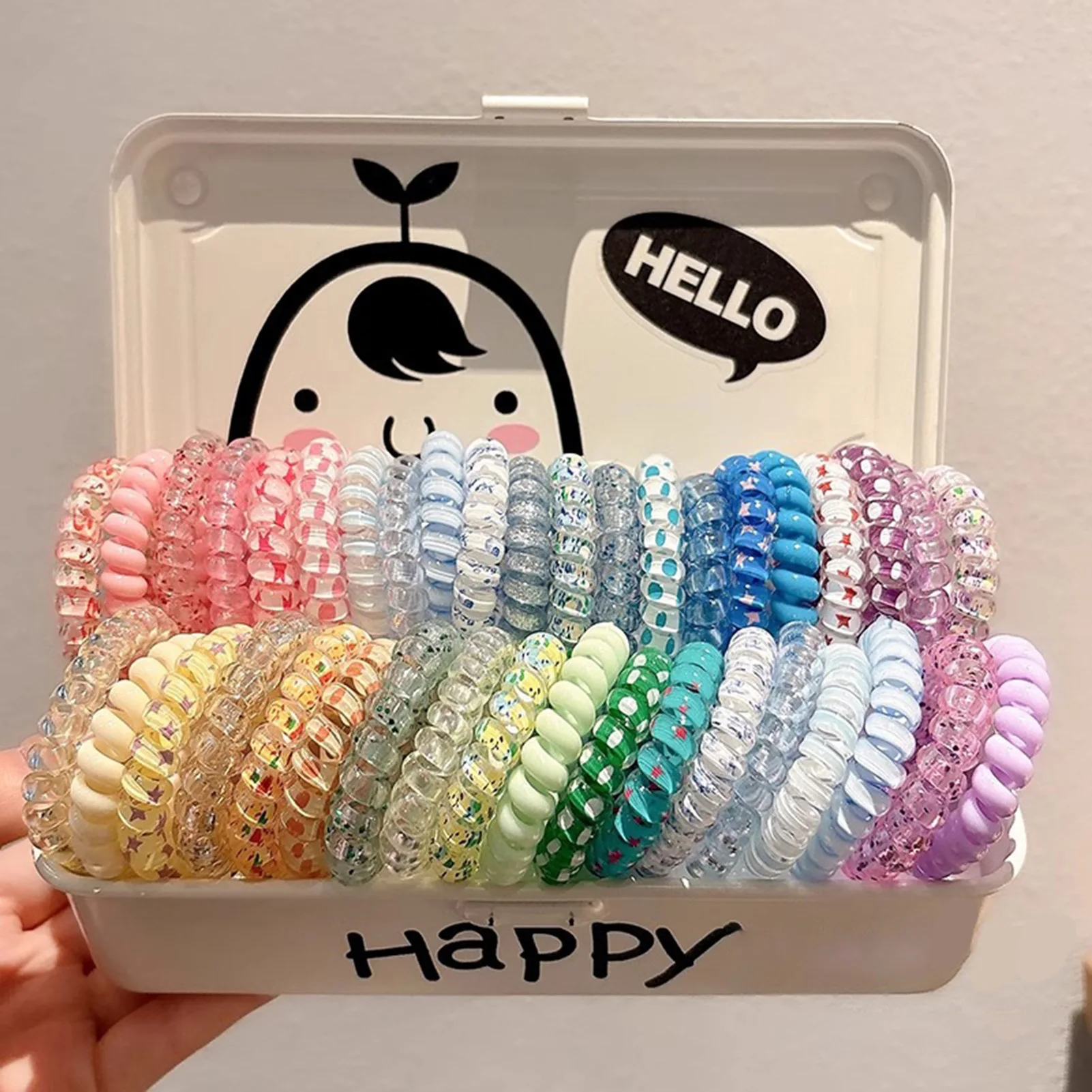 

Colorful Telephone Coil Hair Ties for Women, Fashion Elastic Hairbands, Scrunchies for Girls, Soft Ponytail Holders 4/5/6Pcs