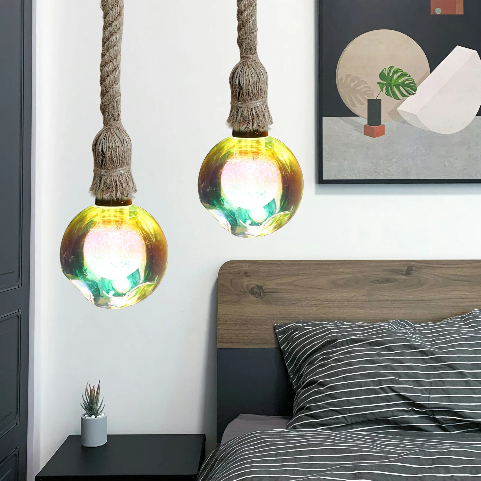 

E27 Lustre Edison Lampara techo LED Pendant Lamp 3W 220V Restaurant Bars Christmas Party Home Decoration Pendant Light Bulb