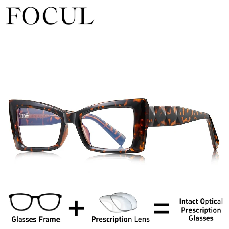 

FOCUL Casual Style Travel Portable Anti Blue Ray Glasses Photochromic Myopia Eyeglasses Custom Prescription Optical Eyewear 2255