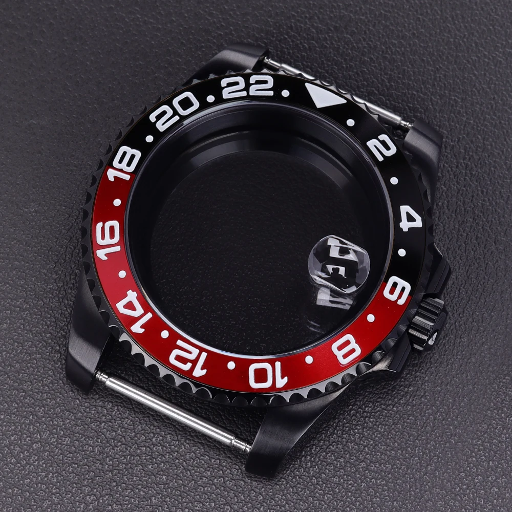 40 مللي متر أسود NH35 ساعة مع كريستال الياقوت 120 انقر ل SUB GMT NH35 NH36 NH34 NH38 8215 Eta2824 حركة 200 متر مقاوم للماء #1