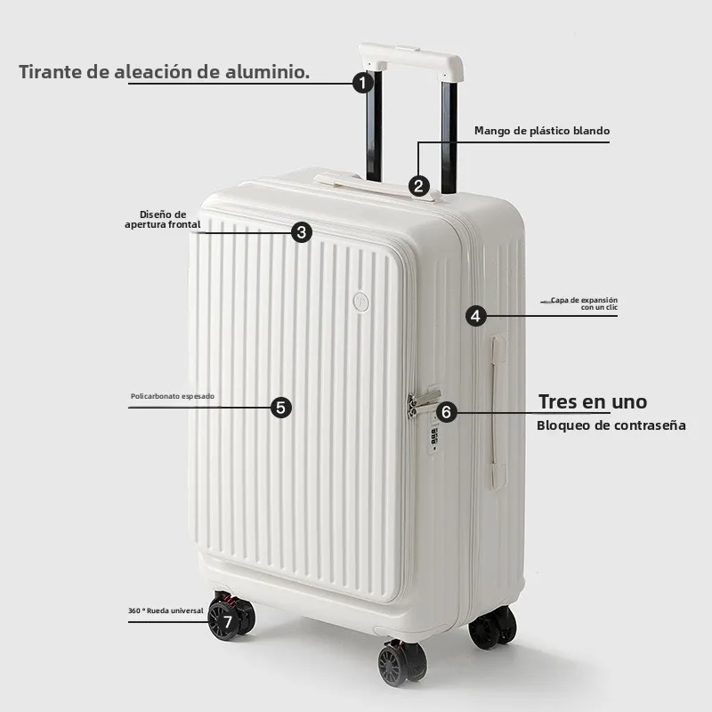 

Expandable PC Lage Carry-On Suitcase Side Opening for Men And Women Large Capaci Travel Bag with Quiet Wheels