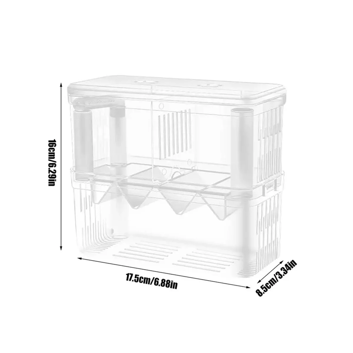 Fish Breeding Box Double-Layer Acrylic Breeding Tank Isolation Box Transparent Detachable Hatching Box for Guppy Shrimp