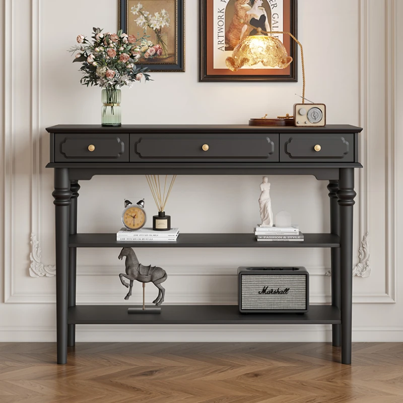 *Black storage table at the entrance