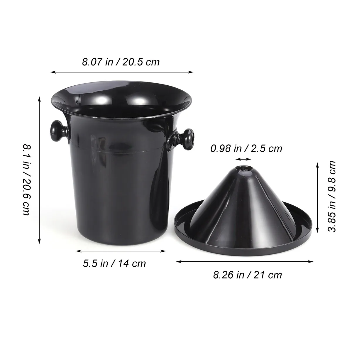 Black Wine Tasting Spittoon Plastic Round Large Mouth Double Ears Funnel Dump Bucket Ice Bucket Accessories Black Wine Spittoon