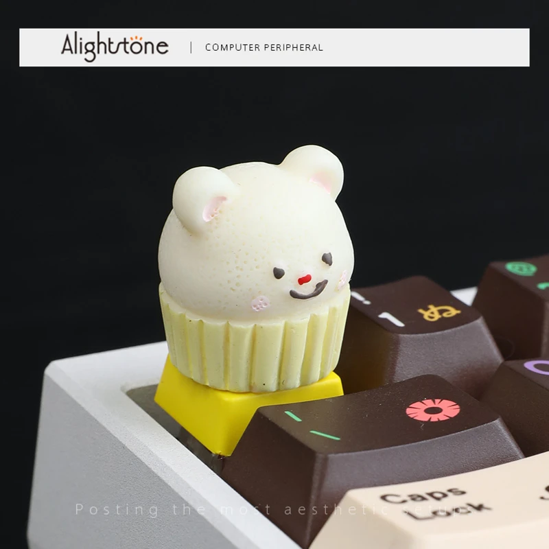 

New Cute Bear Anime Artisan Point Keycap Original 3D Custom Cartoon Personality Gaming Keycaps for Mechanical Keyboard Gift
