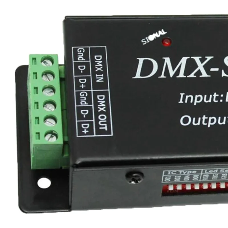 

B04B-5X DMX200 SPI Signal LED Controller DMX To Decoder For 2801 6803 2812 2811 Strip Light Tape DC5V 12V 24V