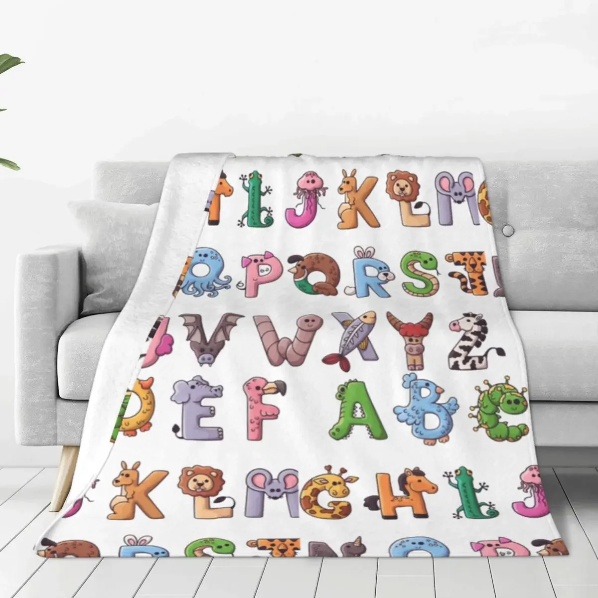 Alphabet Lore Letter Gaming Blanket Velvet Summer Bedding Letters A-Z Game Throw Blanket Cozy Warm for Bedroom Bedspreads