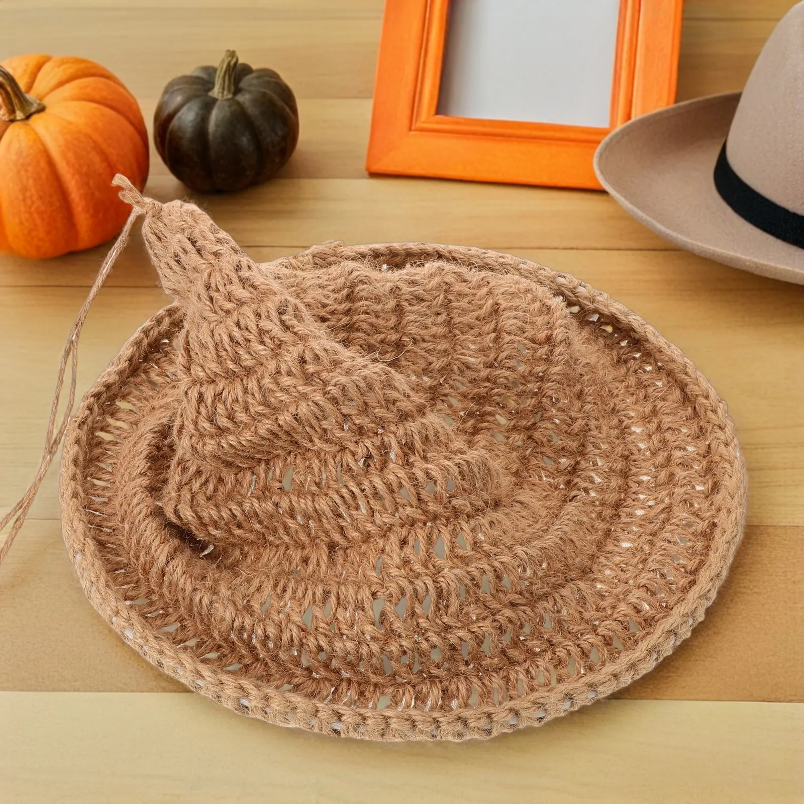 Boho Lamp Shade Handwoven Jute Rope Pendant Light Cover Wizard Hat Style Woven Lampshade for Cafe Farmhouse Restaurant Hanging