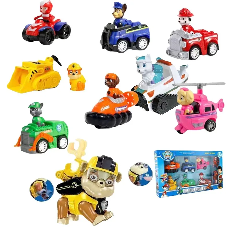 

7pcs PAW Patrol Chase Power Car Toys Pendant Anime Characters Children's Fun Toy Set Boys Girls Toys Pendant Birthday Gifts