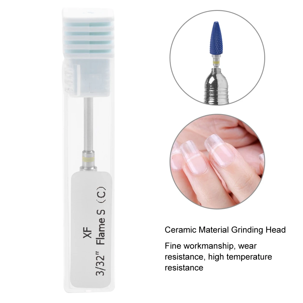 Ceramic Cylinder Shape Grinding Head Nail Drill Bit for Nail Polishing Manicure Tools 20ST