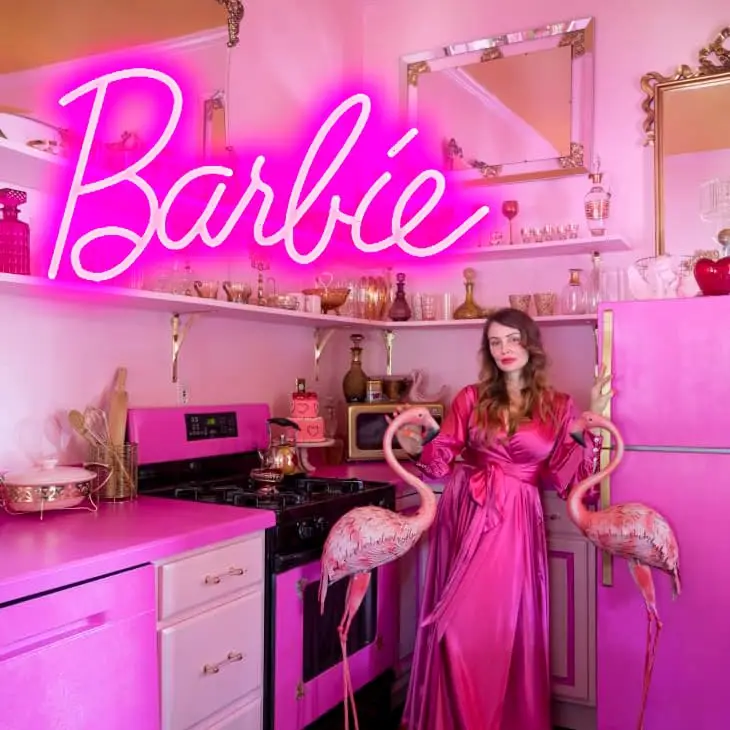 Imagem -03 - Dimmable Led Barbie Neon Sign Romântico Light up Wall Decor Quarto Estético Quarto Preppy Usb Rosa 16x8 Polegada 5v 2024