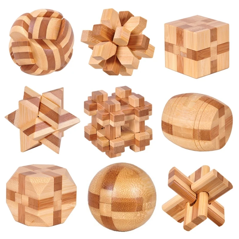 Wooden Puzzle Games Brain Teasers Toy 3D Puzzles for Teens and Adults Logic Puzzle Wood Magic Cube Brain Teaser Assembling Toys