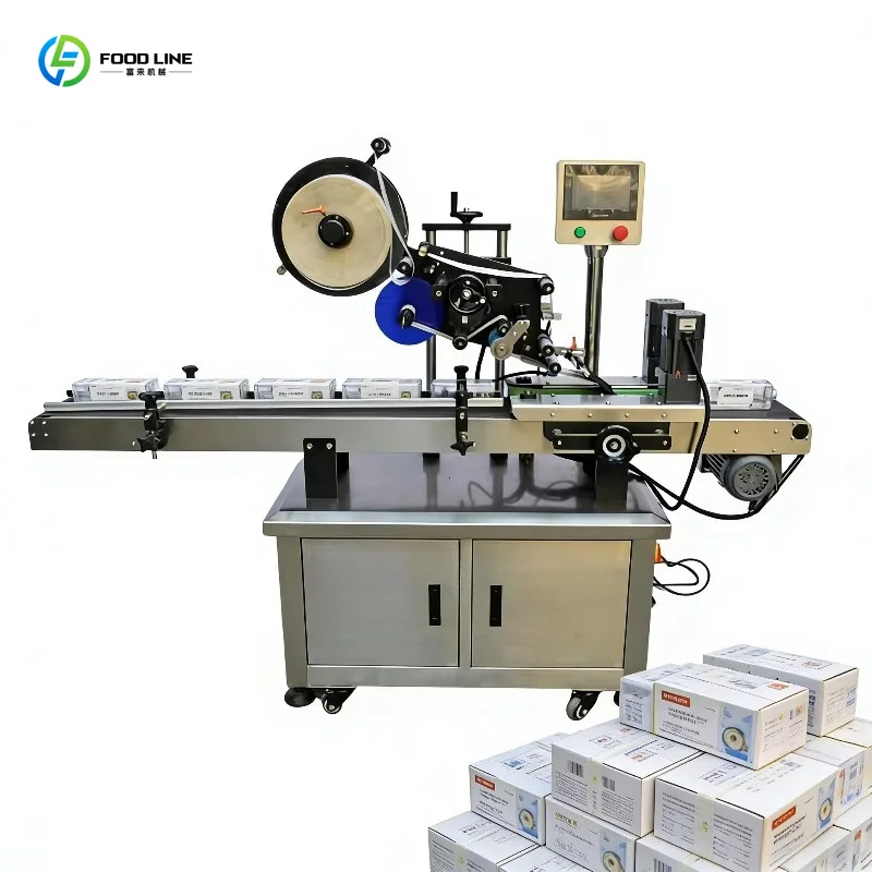 Customized Automatic Electric Labeling Machine For Metal Cans Packaging High Precision Motor Driven Labeling Equipment