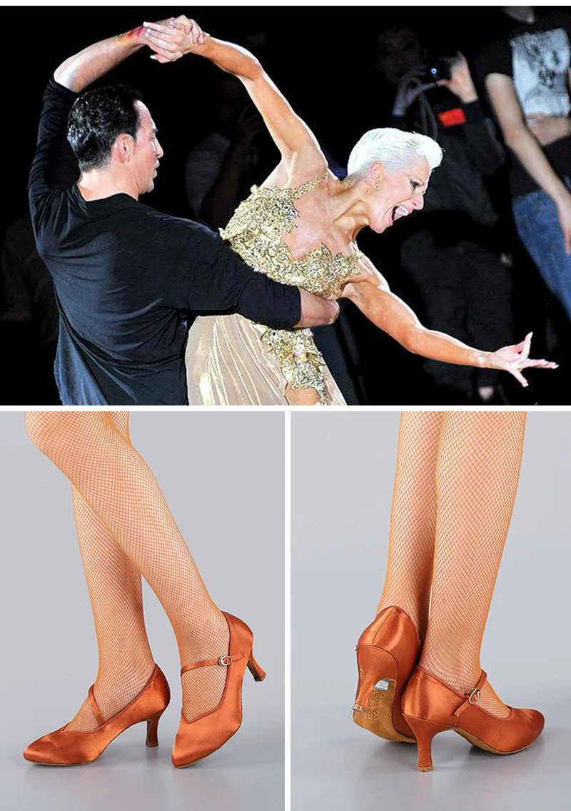 Tanz Frauen Standard Schuhe Satin High Heel Damen Ballroom Dance Schuhe Closed Toe Moderne Quickstep Foxtrot Walzer Tanz Schuhe – Detail 12