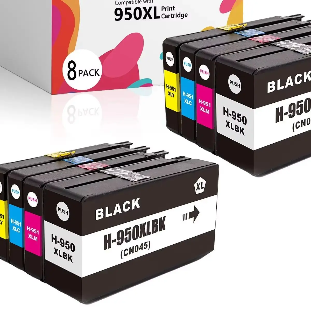 4 5 8 10 Stück 950XL Pack Verschiedene Kombinationen von Druckerpatronen, kompatibel mit HP Officejet Pro 251dw 276dw