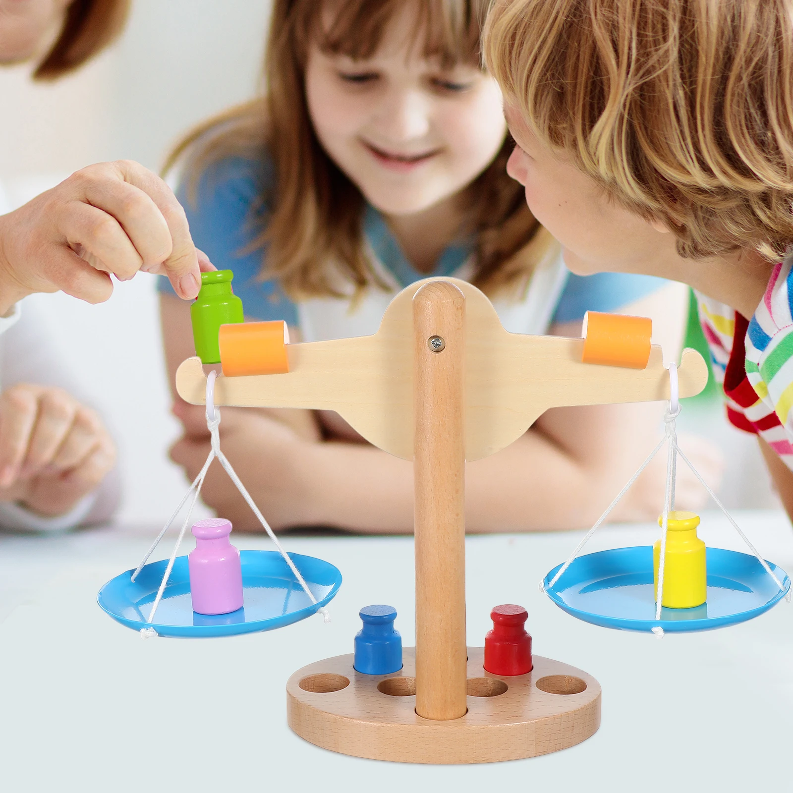 ไม้ของเล่นเด็กวัยหัดเดิน BOARD Scale สําหรับเด็ก Balancing เกมเดสก์ท็อปเด็กน่ารัก