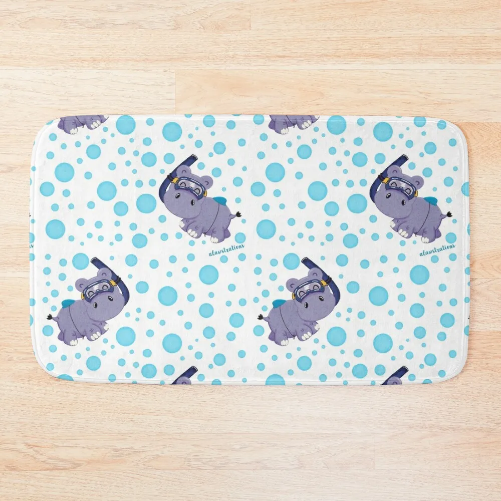 

Scuba Hippos Bath Mat Bathroom Gadgets Carpet Living Room Carpet In The Living Room Mat