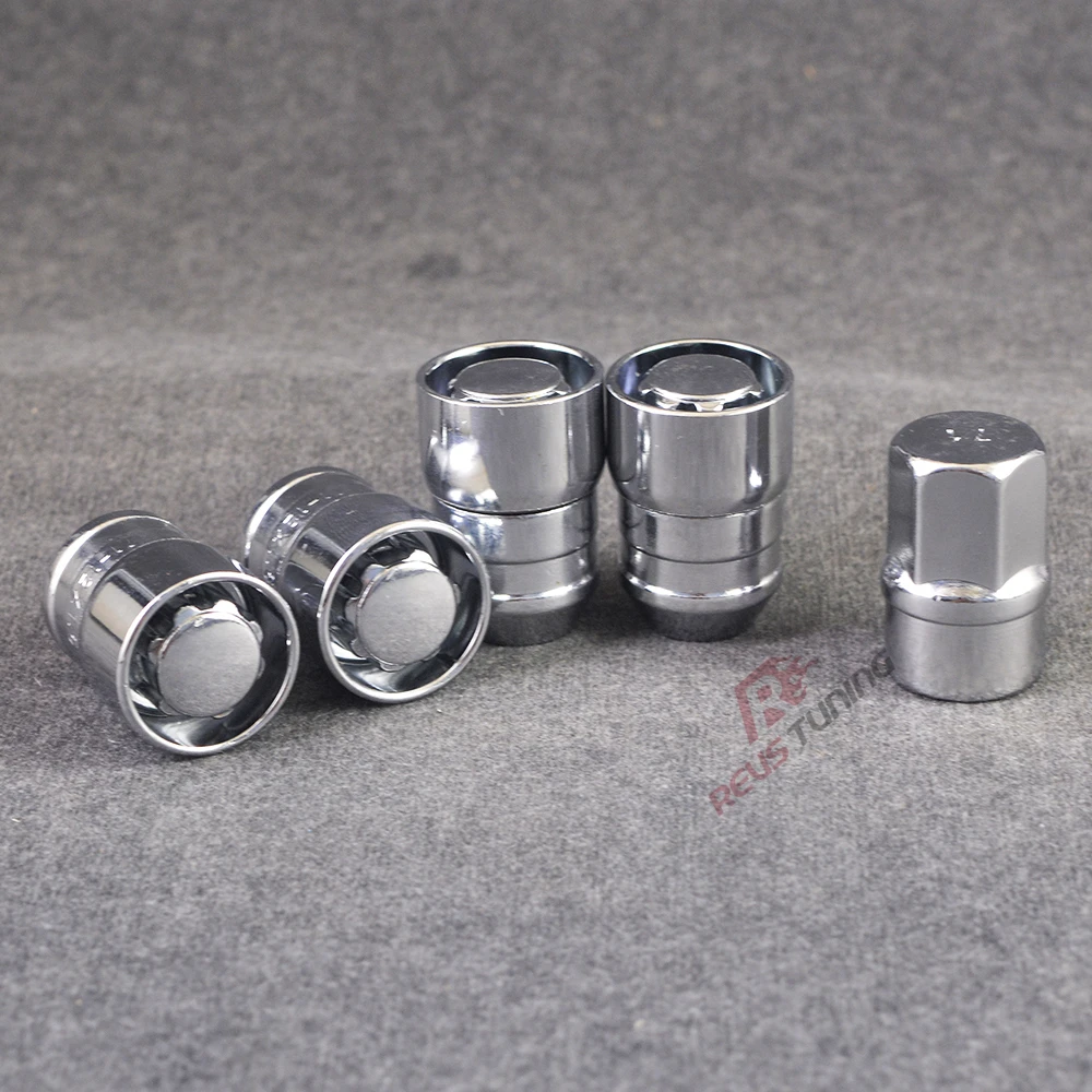 4PCS Anti-theft M12 1.5 1.25 Chrome Steel Car Auto Wheel Lock Key Nuts Locking Lug Nuts For Honda Toyota Ford Mazda