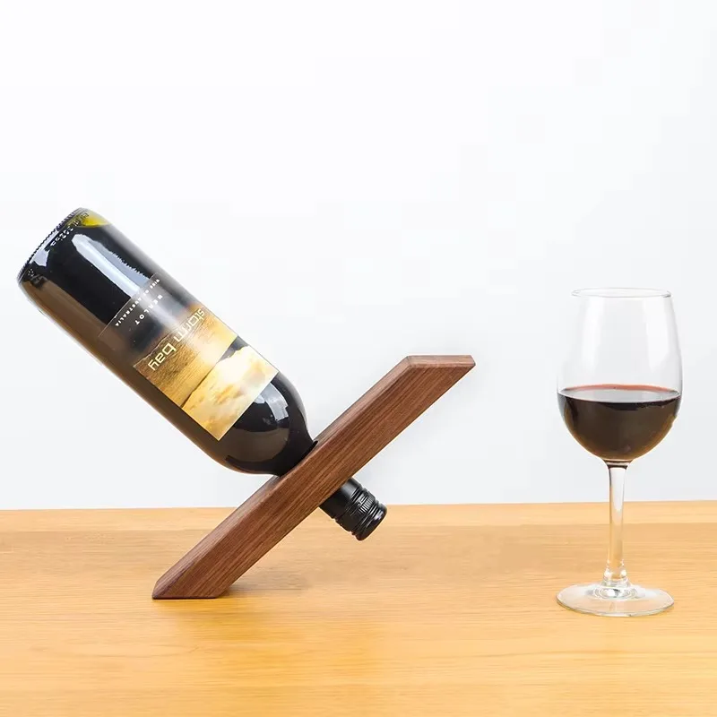 Estante  madera maciza para vino tinto, soporte  exhibición creativo, moderno y simple, para botellas  almacenamiento