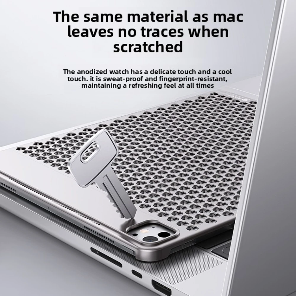 Für 2024 IPad Pro 13 Zoll / (M4) 11 Zoll Gehäuse aus Aluminiumlegierung mit Aromatherapie-Hohlwärmeableitung