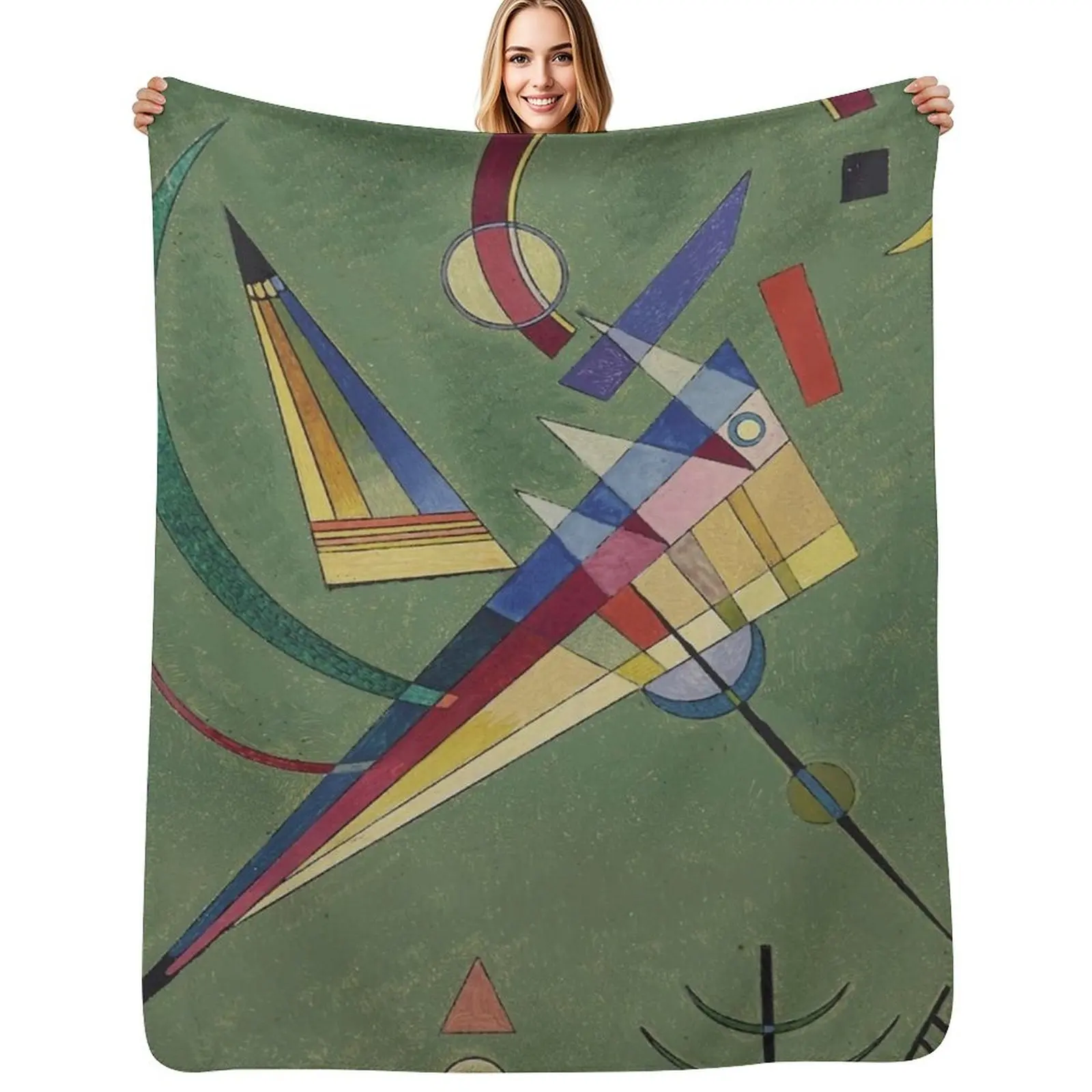 

KANDINSKY HD - ‘’Frei (Libre)’’ (1927) Throw Blanket Travel Size Cozy Blanket for Plane Train