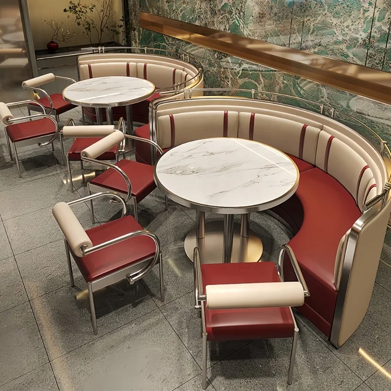 High-quality Semi-circular Booths for Restaurants Sofa Table and Chair Sets in Coffee Shops Hotels and Commercial Furniture