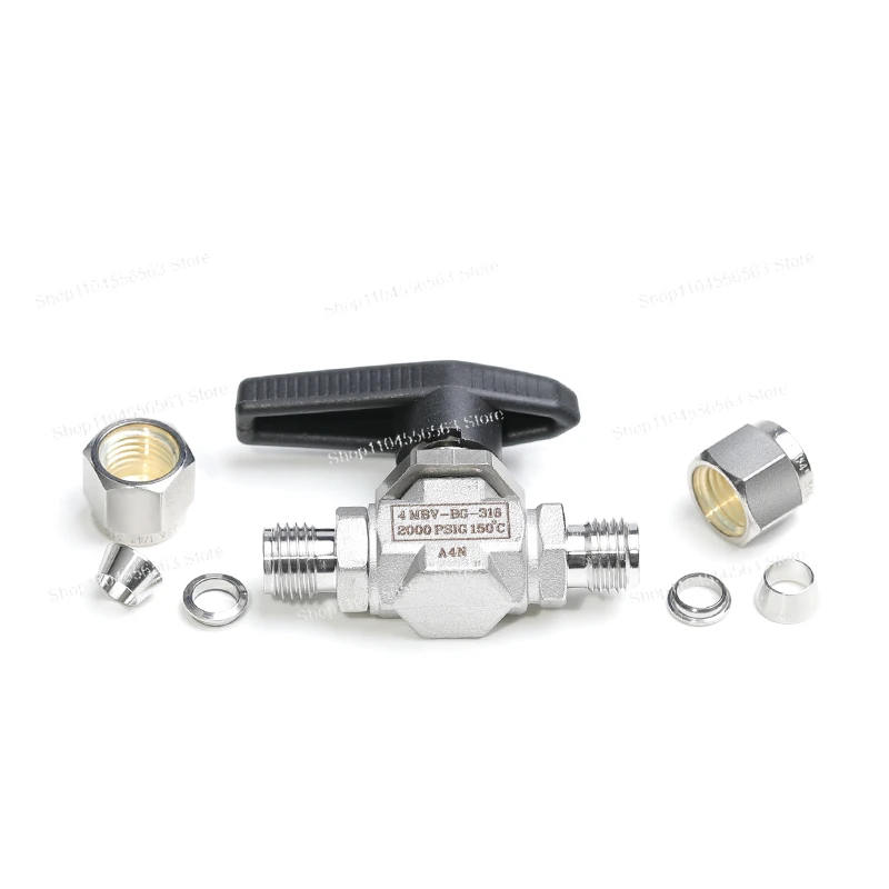 316 Stainless Steel Ball Valve 4‑MBV‑BG‑316, 1/4 Inch Ferrule Ball Valve 2000PSI