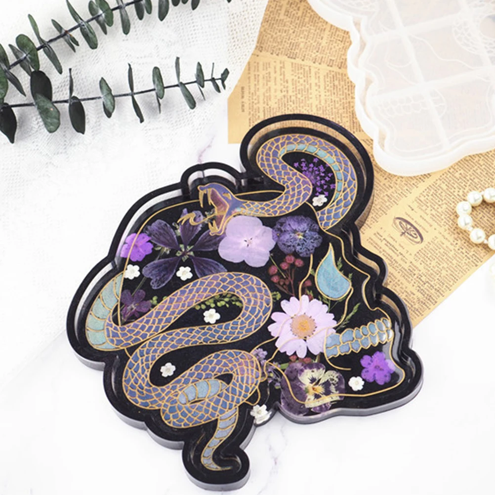 

1 шт., кристально прозрачная силиконовая форма в виде змеи, череп, пластина, форма для рукоделия, ювелирные аксессуары ручной работы, изготовление орнаментов, легко чистится