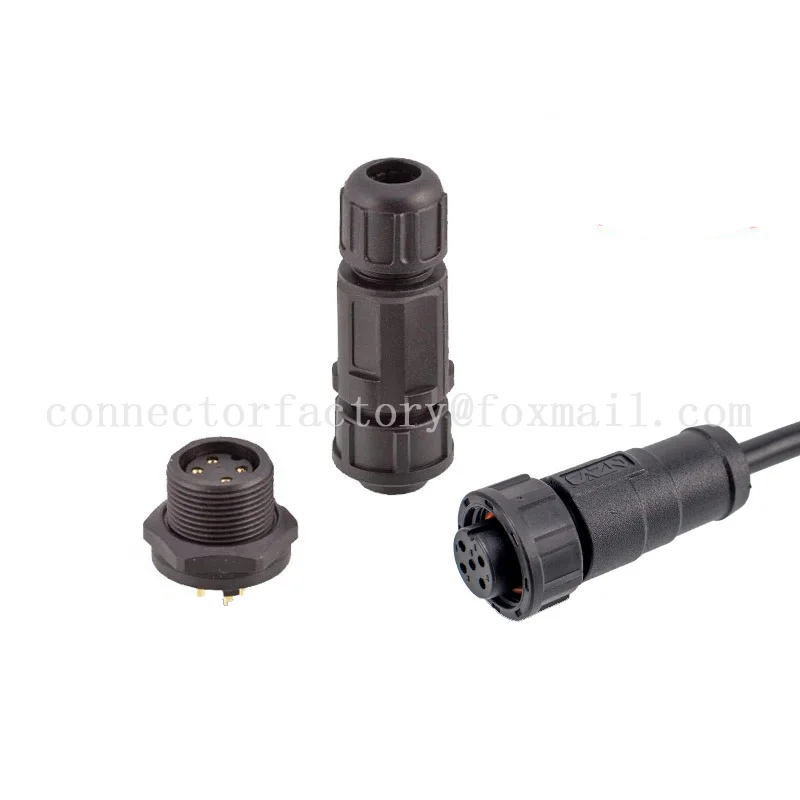 E10 Threaded Waterproof Female Plug Male Socket 10A Large Current 5/8 American Standard Connector 2 3 4 5 6 8 10 12 core Socket