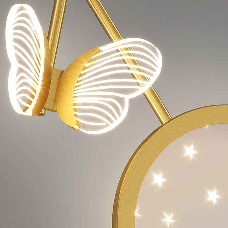 Lámpara de pared LED de mariposa, iluminación interior para el hogar, cabecera, candelabro de pared nórdico para niños, decoración de dormitorio y sala de estar