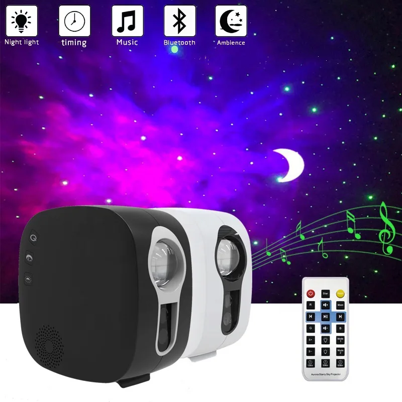 

Wireless Remote Control Colorful Night Light Intelligent LED Rotating Starry Sky Light Laser Projector Bluetooth Music Speaker