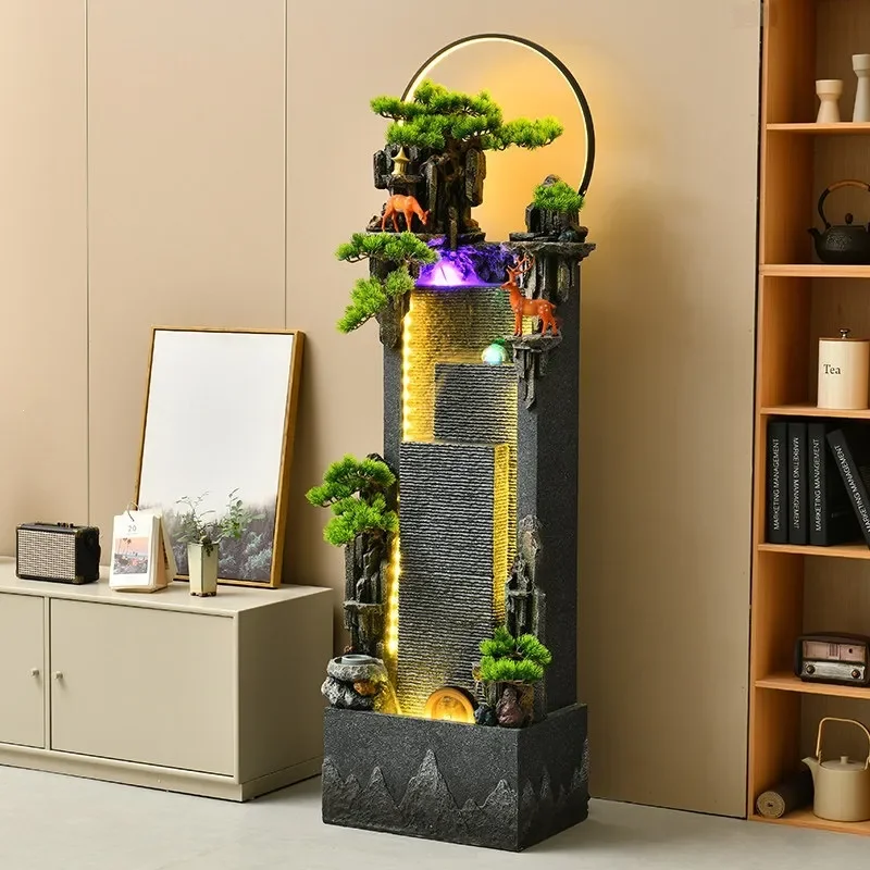 for New Model Flowing Water Fountain TV Cabinet Side Ornament Floor to Ceiling Living Room Entrance Decoration Circulating