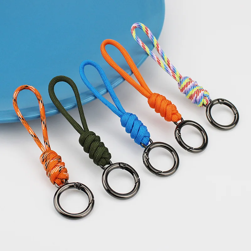 keychain ladder Strength Parachute Cord Keychain Outdoor Rock Climbing Camping Emergency Survival Paracord Lanyard Metal Key Rin