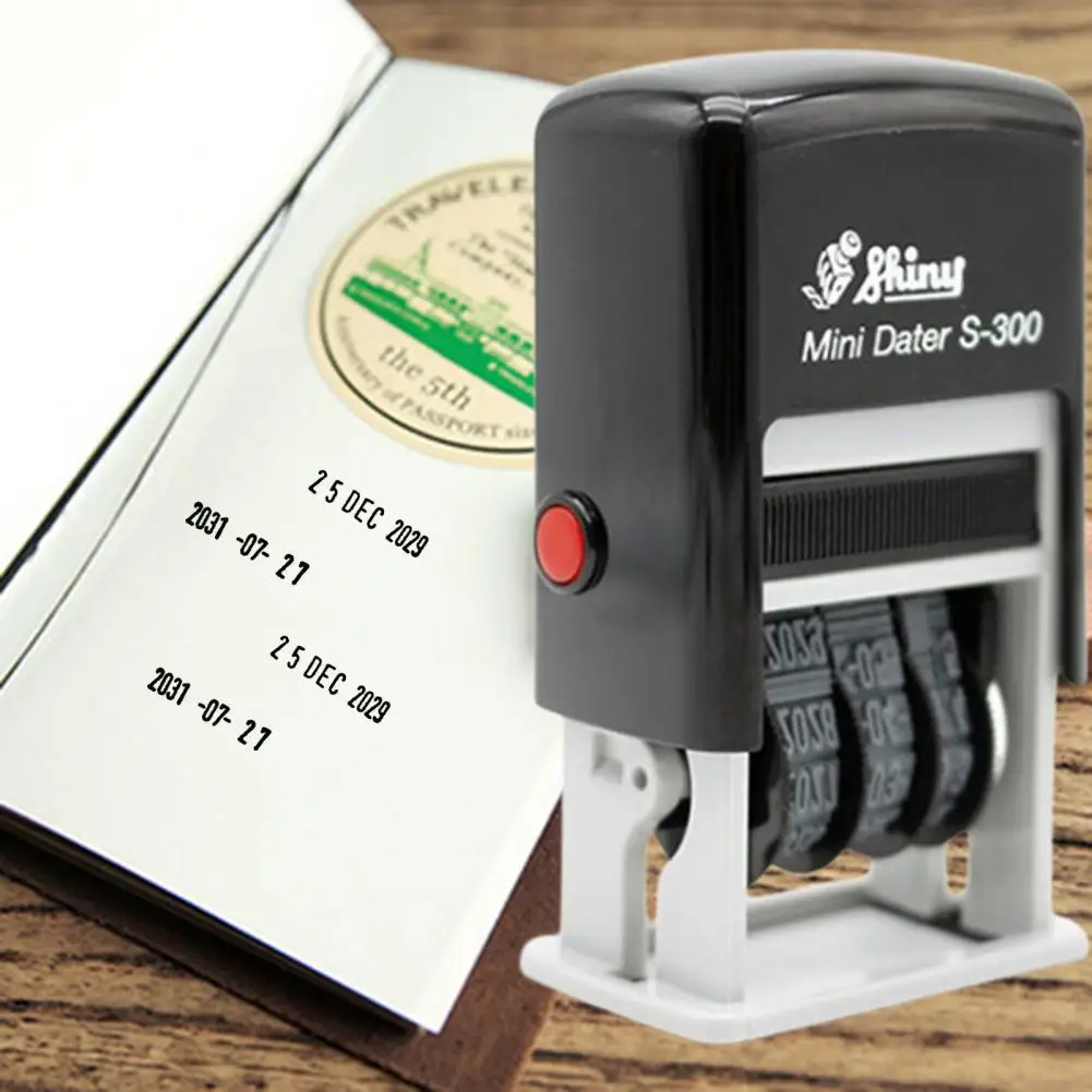 Auto-Inking Mini Data Stamp, Carimbo DIY, Scrapbooking Papelaria, Roda de rolamento, transporte, S-300