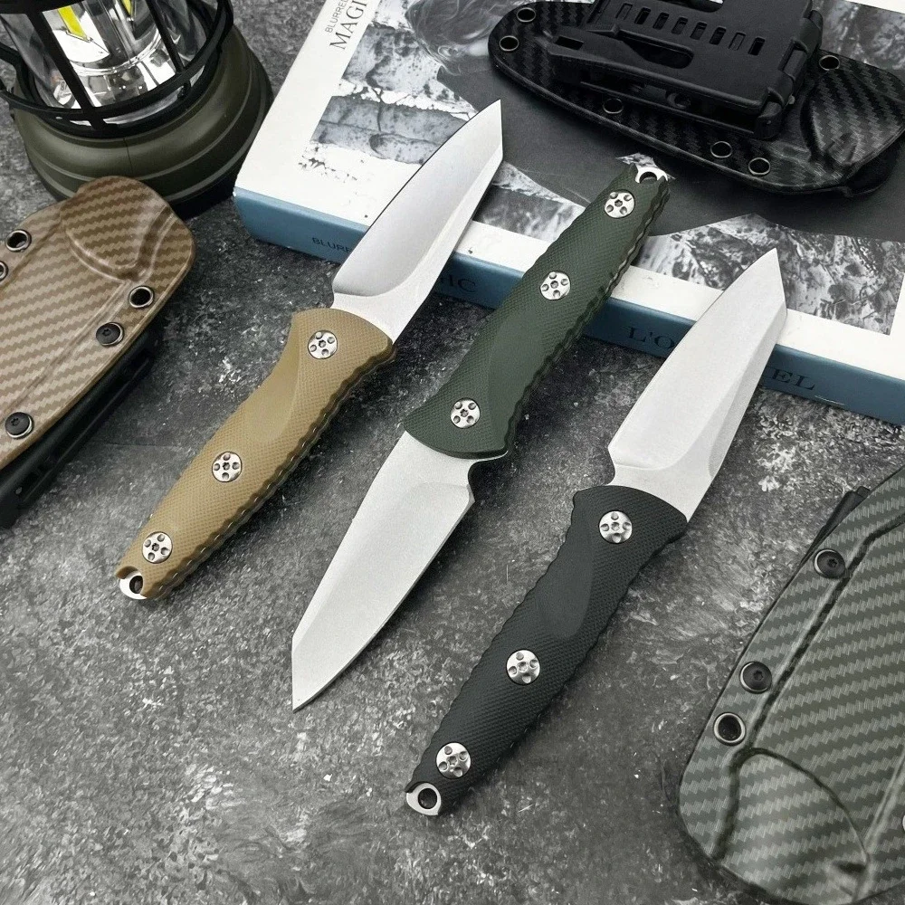 93 Fixed Blade Knife 8Cr13Mov Blade Nylon Fiber Handle Sheath Outdoor Hiking Obstacle Clearing Survival Wild Emergency Rescue