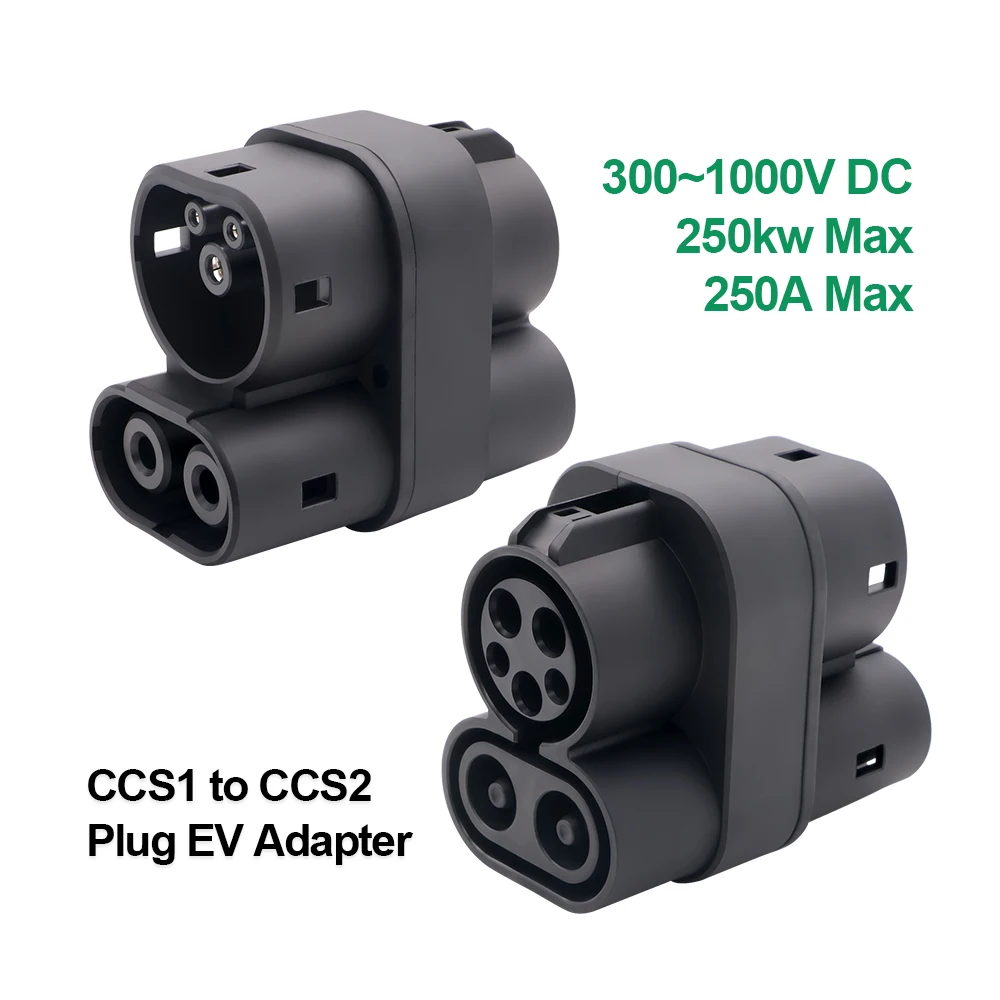 Chiefeed CCS1 To CCS2 DC EV Adaptor 250A Fast Charging ccs2 Adapter ccs1 to tesla Connector high speed charging adapter