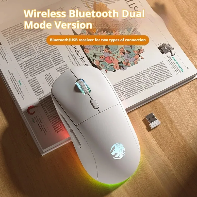 

EWEADN G301 Беспроводная двухрежимная бесшумная игровая мышь Bluetooth — перезаряжаемая, эргономичная конструкция, для офиса, бизнеса и домашнего использования