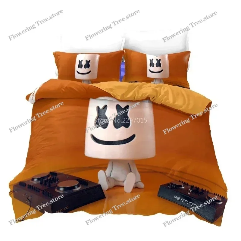 

3D American DJ Marshmello Pattern Duvet Cover Pillowcase Bedding Set Single Double Twin Full Queen King Size for Bedroom Decor02