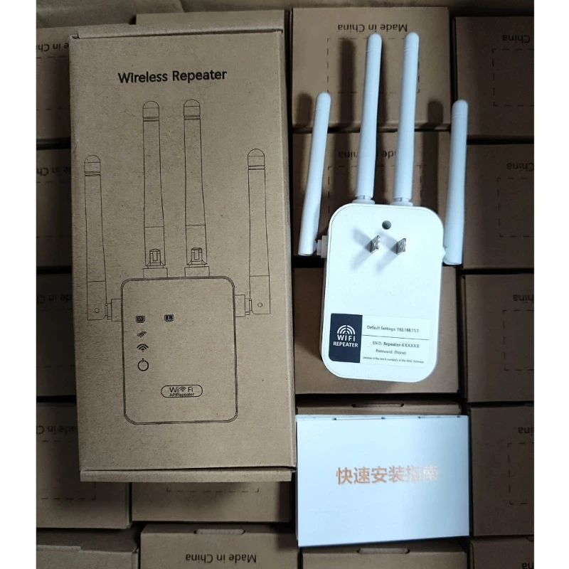 Extensor WiFi 2.4Ghz Internet Booster 4 Antena Wifi Router Repetidor Sem Fio