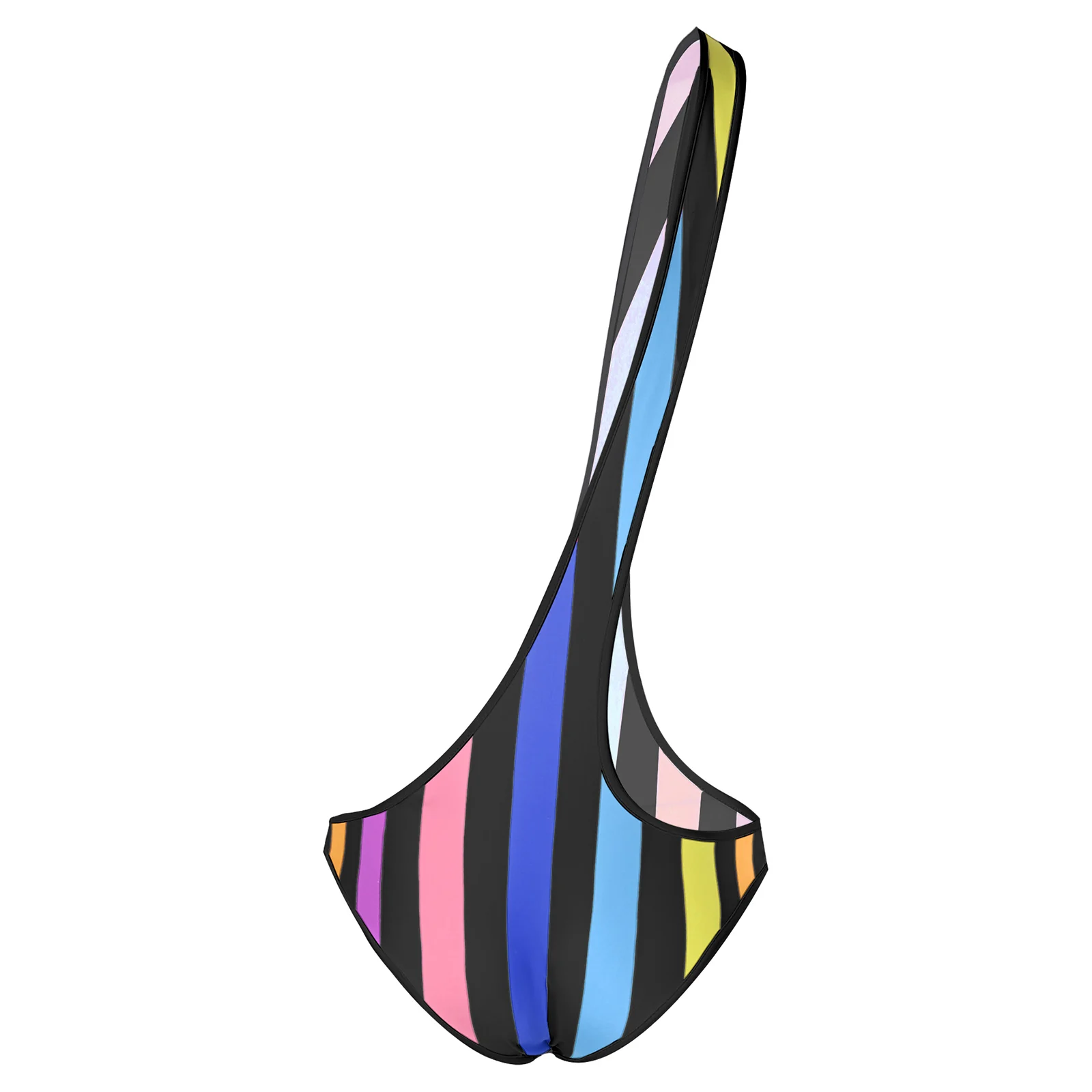 Herren-Badeanzug, gestreift, One-Shoulder-Bademode, Tangas, schnell trocknender Mankini, einteiliger Badeanzug, Strand- und Schwimmbad-Badeanzug
