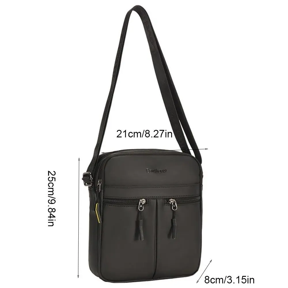 Single Shoulder Men Shoulder Bag Multi-Pockets Multi-functional Business Messenger Bag Large Capacity Square