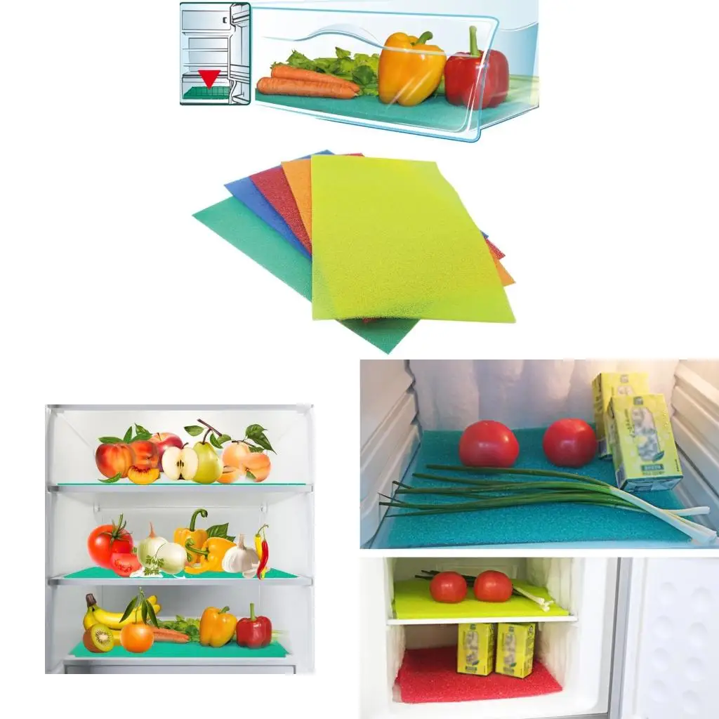 Refrigerator Liner Shelf Mat Washable Can Be Cut Refrigerator Pad Fridge Mat Drawer Table Placemats
