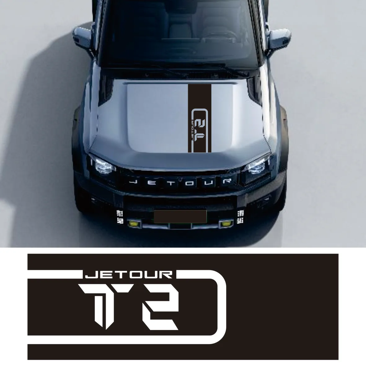 

Car Hood Bonnet Vinyl Film Strips Stickers Decal Decoration For JETOUR T2 Styling Accessories