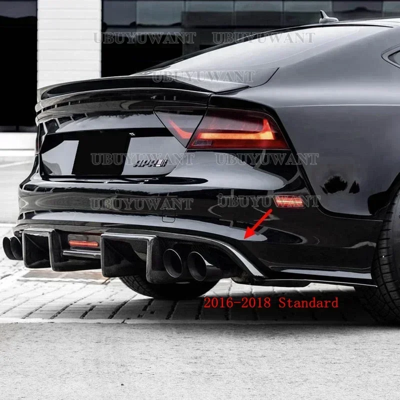 High Quality Car Accessories For Audi A7 S-Line S7 RS7 2016 2017 2018 Rear Bumper Diffuser Lip Spoiler Splitter Protector Guard