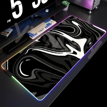 Sıvı RGB oyun Mousepad büyük LED oyun pads pads PC sümen aydınlık Mouse Pad büyük klavye paspaslar masa halı ile arkadan aydınlatmalı