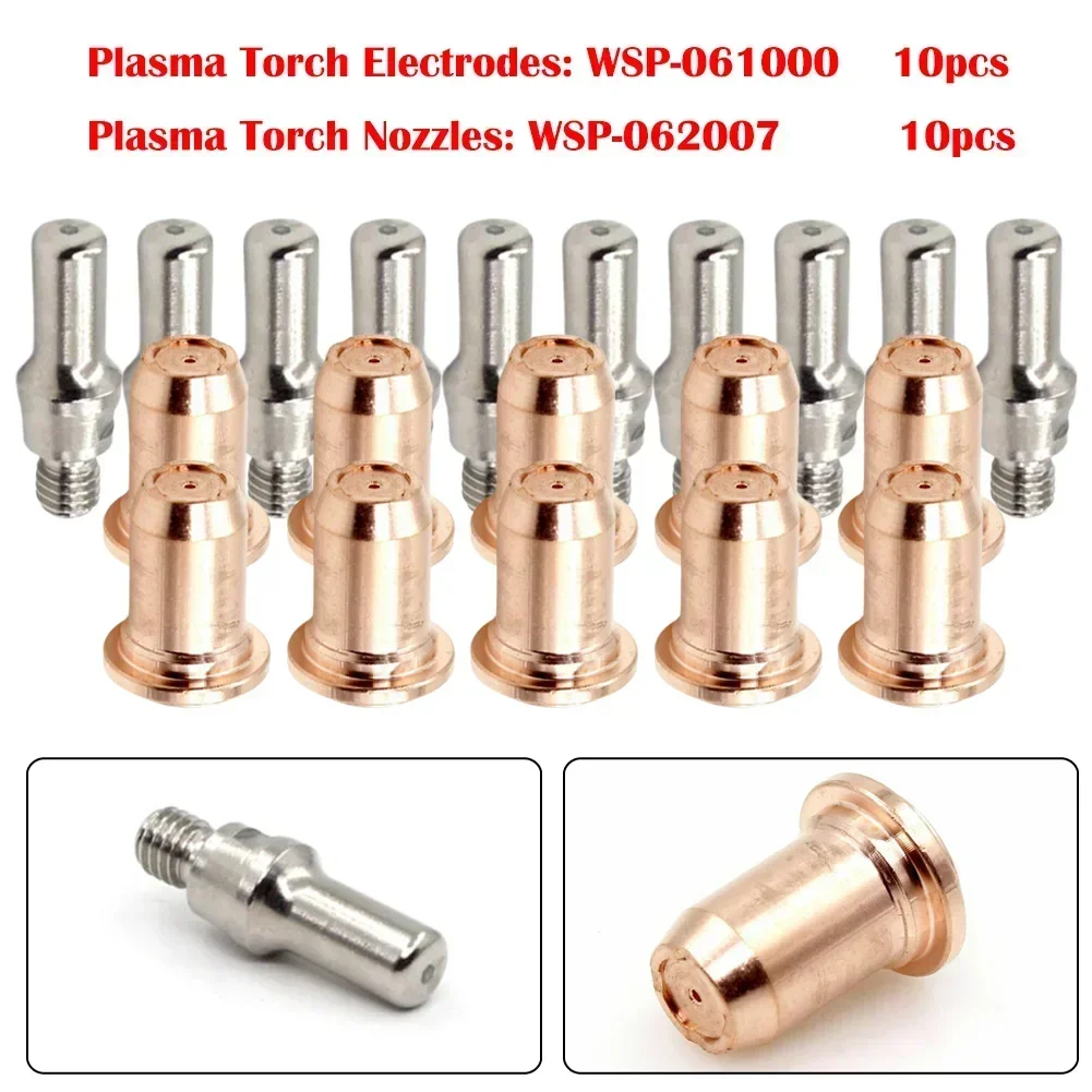 20pcs Plasma Electrode Tips 0.9mm 30A-40A Plasma Cutters Nozzle For 700P IPT60 IPT-40 PT40 Torch WSP-061000 WSP-062007