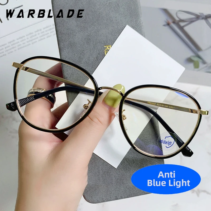 

Classic Metal Oval TR90 Luxury Eyeglasses For Women Men Computer Gaming Anti-Blue Light Vintage Brand Designer Optical Glasses