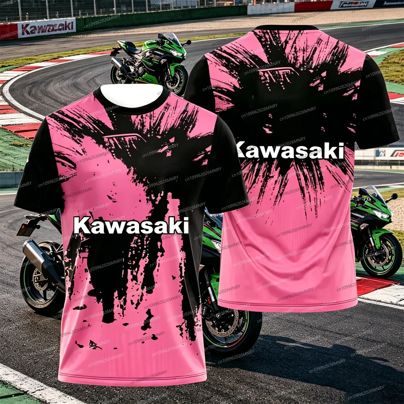 

Summer Men Oversized t-shirt Kawasaki Motocross T-shirt clothes for man men Quick Drying Cycling Suit Women tshirt Sleeved Top