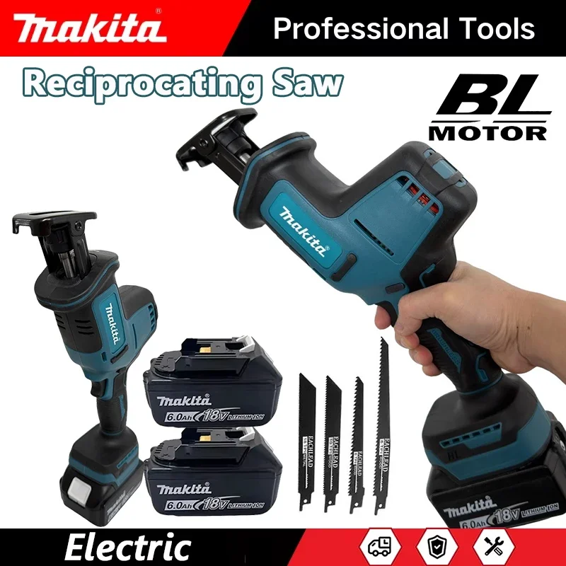 

Makita Tool Reciprocating Saw Cordless Brushless Speed Adjustable Metal Wood Electric Saw for 18V Battery Power Tools